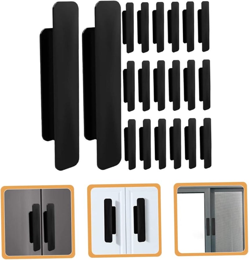 Veemoon 20 Pack Matte Black Self Adhesive Cabinet Handles No Drill Pulls Easy Installation - Image 2